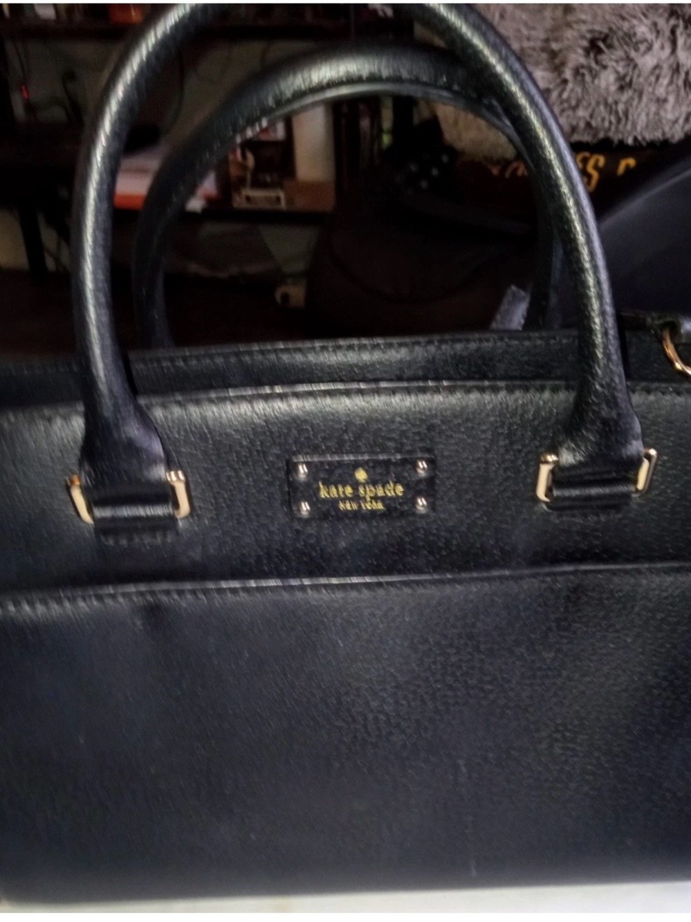 Kate Spade Black Leather Caley Grove Street Crossbody Satchel